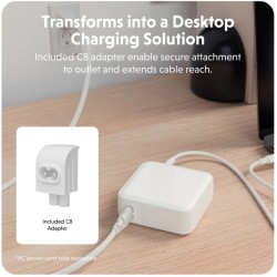 Cargador de viaje HyperJuice® 100W USB-C GaN - Blanco