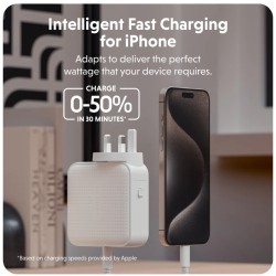 Cargador de viaje HyperJuice® 100W USB-C GaN - Blanco