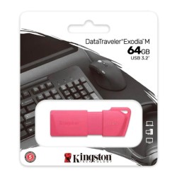 Memoria USB Kingston Flash Drive De 64GB Exodia Gen 1 Color Rosado Neon